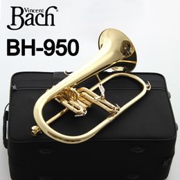 Brand New Professional MFC Flugelhorn BH-950 Gold Lacquer With Case Profession Flugelhorns Bb Yellow Brass Bell