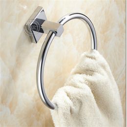 BECOLA Stainless steel Bathroom accessories Ring Round Towel Holder Surface Chrome BR87009 T200605