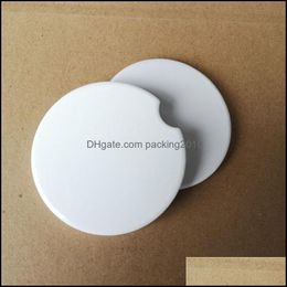 Sublimation Blank Car Ceramics Coasters 6.6*6.6Cm Transfer Printing Coaster Consumables Materials Factory Price Drop Delivery 2021 Mats Pa