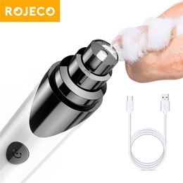 ROJECO N8 Rechargeable Dog Nail Grinder Electric Dog Nail Clippers Trimmer Painless Cat Claws Cutter Nail Clipper For Dogs Cats 220423