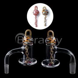 2 styles Smoking Accessories Seamless Spiral Blender Quartz Banger & Clear Blender Nail With Glass Terp Chains For Dab Rigs Water Bong Pipes