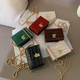 fashion shoulder Square bag Chain decoration color contrast design women mini handbag