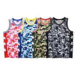 -Summer Men Basketball T Shirt Sports Top Vest Fashion Diseñador de ropa de alta calidad Patrón de camuflaje de camuflaje de camuflaje Hip Hop Tees Asian Size M-3xl