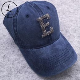 Ball Caps Personalized Letter Diamonds Woman Baseball Cap Summer Soft Cotton Adjustable Snapback And Hat For Ladies GirlsBall