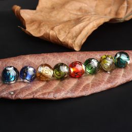 Beads Other Round 12mm Foil Strips Handmade Lampwork Glass Loose For Jewellery Making DIY Crafts FindingsOther