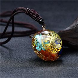 7 Chakra Orgone Eye Energy Group Pendant Necklace Crystal Meditation Gift DIY Amulet Healing Crystal Chakras Meditation Gift
