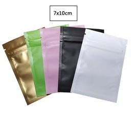 7x10cm Matte Surface Aluminized Zip Lock Package Bags 200pcs/Resealable PE Aluminum Foil Pouches for Powder Tea 200pcs/unit