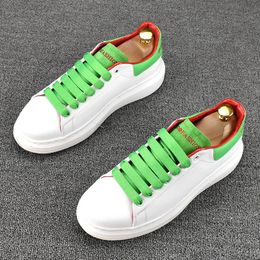 Classics Style Men Casual Dress Party Wedding Shoes Outdoor Fashion Sneakers Lace Up Vulcanize Graffiti Flats Split Leather Loafers