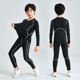 Running Sets Tracksuit For Children T-Shirts And Leggings Compression Children's Sports Suit Training Boys Basketball UniformRunning