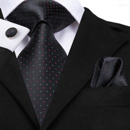 Bow Ties Black Red White Dot Silk Wedding Tie For Men Handky Cufflink Gift Necktie Fashion Designer Business Party Dropshiping Hi-Tie Fred22