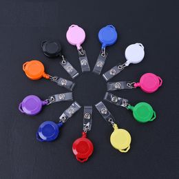 Portable Keychains ID Button ABS Plastic Badge Holder Easy To Pull Buckle Badge Lanyard Documents Buckle Retractable LX4978