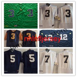 NCAA Norte Dame Fighting Irish Football Jersey 3 Joe Montana 5 Paul Hornung 7 Stephon Tuitt 12 Ian Book 5 Terry Hanratty