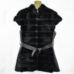 Women's Fur & Faux 2022 Leather Mink Vest Jacket Fashion Solid Women Natural Thicken Warm Street Style