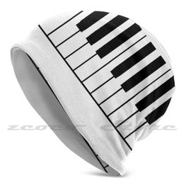 Berets Piano Keyboard Adult Kids Knit Hat Hedging Cap Outdoor Sports Breathable Black And White Keys Octave Music Ebony