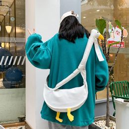 Evening Bags Duck Canvas Women Messenger For Fashion Funny Student Cross Shoulder Bag Simple Amimals Class Pouch Bolsa FemininaEvening