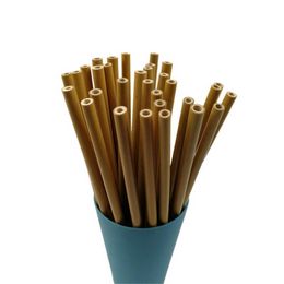 Good Quality 20cm Reusable Yellow Color Bamboo Straws Eco Friendly Handcrafted Natural Drinking Straw B0701