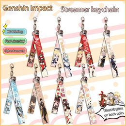 Keychains Genshin Impact Ribbon Keychain With Bells Jujutsu Kaisen For Bag Pendant Student Supplies Cosplay GiftKeychains