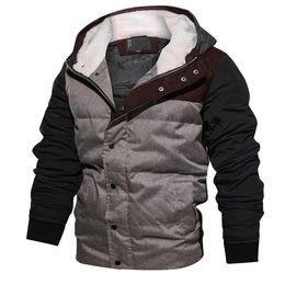 Giacche da uomo inverno parca calda per uomini spesse pile spesse uomini in cotone cappotti con cappuccio abbigliamento marca di marca eu sizemen's