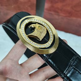 Luxury brand crocodile skin belt for man designer leather genuine Top quality belts official reproductions factory direct sales vintage retro classic style 3.8cm