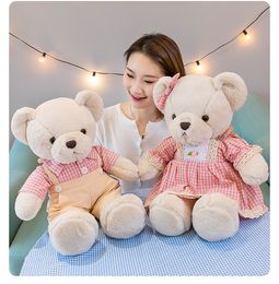 hand grasps UK - Shopping Mall Gift Wholesale A Lovely Couple Bear Plush Toy Doll Carrying Plush Pillow Birthday Free UPS