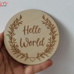 Other Festive & Party Supplies 20pcs Wood Etch Born PoHello World Wooden Birth Announcement Sign