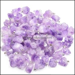 Charms Natural Crystal Stone Amethyst Irregar Shape Pendants For Necklace Earrings Jewellery Making Drop Delivery 2021 Find Dhseller2010 Dhvdn