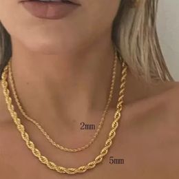 2022 Collana designer per donne e uomini Gold Ropped Rope Acciaio inossidabile in acciaio Golden Twisted Rope Chains Regalo 2 3 5 mm Collane di gioielli