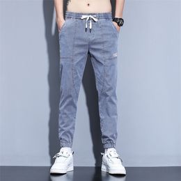 HIQOR Loose Men Jeans Male Trousers Jogger Harem Pant Quality Cotton Harajuku Fleece Denim Pants Man Sweatpants 220328