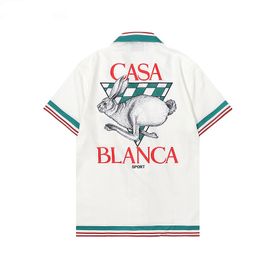 23Ss Casablanc-S Sport Knit Rabbit Silk Мужские дизайнерские рубашки Гавайские мужские рубашки с короткими рукавами Slim Fit Разнообразие классических рубашек