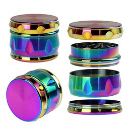 Smoking Metal Herb Grinder 2 Inch 53mm Colourful Cool 4 Layers Zinc Alloy Grinders For Tobacco Dry Herbs