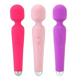 toys magic UK - Sex Toy Massager Nipple Clitoris Stimulator 10 Modes Magic Av Wand Vibrators Female Masturbator Toys for Women Usb Rechargeable Dildos
