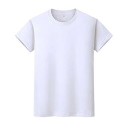 round neck solid Colour T shirt summer cotton bottoming short sleeved mens and womens half-sleevedA7