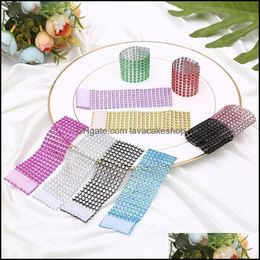 at home napkin rings Canada - Napkin Rings Table Decoration Accessories Kitchen Dining Bar Home Garden Diamond Insert Plastic Holder Ring Pure Color Wedding Party Deco