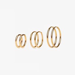 Hoop & Huggie Trendy Round Circle Earrings For Women Girls Punk Small Gold Statement Stackable Hoops Fashion Jewellery Bijoux