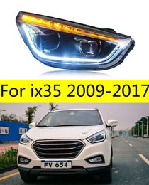 Car Headight For ix35 20 09-20 17 LED Auto Headlights Assembly Upgrade DRL Dynamic Signal Lamp Bicofal Lens Accessories Frontlight