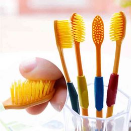 Escova de dentes super macia mole dupla 4 unidades Bamboo Nano 0312