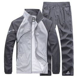 Men Set Spring Autumn Tracksuit Man Sportswear 2 Piece Set Sporting Suit JacketPant Sweatsuit Male Clothing Asian Size 5XL 220815