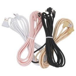 Braided 90 Degree Cables Type C Micro USB Fast Data Sync Charger Cable Charging for Android Mobile Phone Charge Wire