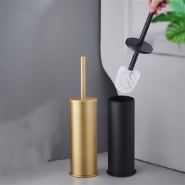 Aluminium Toilet brush holder Brush Gold Black Holders Set Bathroom Clearing Lavatory Standing Shelf Y200407