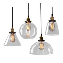 Pendant Lamps American Vintage Loft Glass Lamp Edison Bulb Restaurant Chandelier Bar Kitchen Hanging Light Fixtures