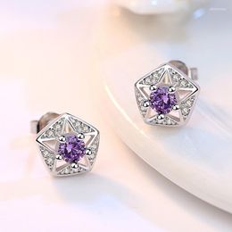 Stud 100% 925 Sterling Silver Arrivals Fashion Shiny Crystal Star Ladies Earrings Jewellery Women Wedding Gift Odet22 Kirs22
