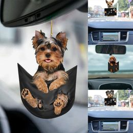 Interior Decorations Creative Cute Dog Car Pendant Puppy Ornament Automobiles Rear View Mirror Decoration Auto PendantInterior