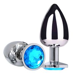 Sex toys masager Massager Vibrator Adult Toys Penis Cock Metal Anal For Women Products Men Butt Plug Stainles Steel -toy Dildo 8 Colour FQKN