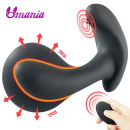 10 modes Anal Vibrator Wireless Remote Male Prostate Massager Inflatable Plug Butt Expansion sexy Toys For Men