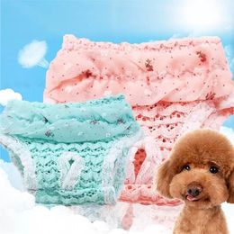 Pet Dog Chiffon Physiology Hygienic Pants Dog Shorts Cat Underwear Puppy Cute Diaper Lace Edge Pets Trousers