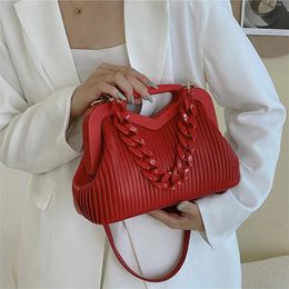 bride red evening bag Handbags Inverted Triangle Bags Handle Hand Pouch Fashion Crossbody Bag Female Tote Thick Chain Lady Satchel