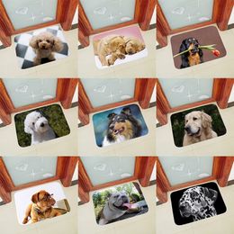 Quality Anti slip mat for entrance mats out in front door mat Thicken flannel 40x60cm 50x80cm dogs printed QXB5 220613