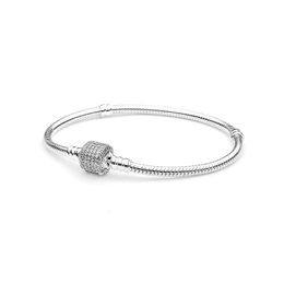 New Pandora Moments Favour Mouse Love Heart Designer Snake Bracelet Snake Bone Chain Sterling 925 Silver Sparkling Hearts Clasp Original Girl Fashion Gift