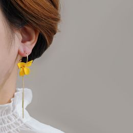 Dangle & Chandelier Unique Design Flower Ball Tassel AB Earrings 2022 New Pink Yellow Long Earring