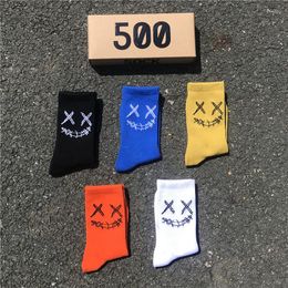 Men's Socks Man Clown Fashion Crew Sports Funny Face Embroidery Trend Hip Hop Cotton 3 Pairs box Mens Gifts Basketball SocksM270Y